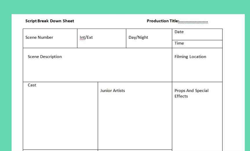 Script Breakdown Sheet Software